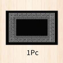 1 Peça Jogo Americano de Linho Preto e Branco, Tapete de Café da Manhã, Tapete de Café, Tapete de Xícara, Tapete de Tigela, Acessório de Decoração de Cozinha Doméstica, Jogo Americano Fácil de Limpar, Adequado para Casa, Restaurante, Decoração de Restaurante, Presente de Feriado, Presente para Amigos, Conjunto de Múltiplas Peças - Multicolorido - Visão 10