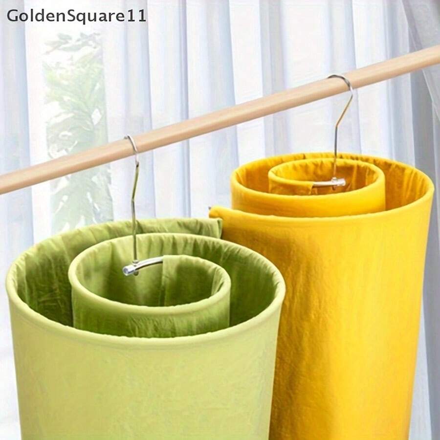 1pc Spiral Bedding Drying Rack Multi-Functional Balcony Home Use Large Round Rotating Clothes Line Hanger Organizer For Drying Bed Sheets Duvet Covers Towels Pillows Garments Storage