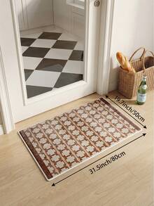 1 buah Karpet Ruang Tamu Geometris Cokelat Kemerahan. Cocok untuk Dapur, Ruang Makan, Kamar Tidur, Dekorasi Liburan, Dalam/Luar Ruangan, Kantor, Lobi, Keset Anti Selip, Karpet Kamar Mandi, Lorong, Karpet Area Belajar/Bermain Game. - Rust Brown - View 15