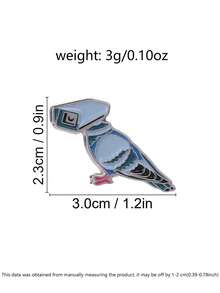 Funny Camera Pigeon Enamel Brooch Surveillance Meme Abstract Bird Metal Pin For Backpack Jacket - Dusty Blue - View 3