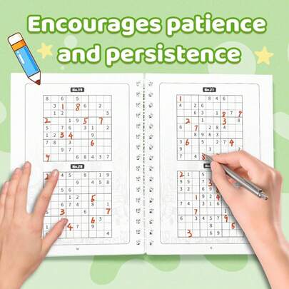 Kids Sudoku Game Book, Fun Logic Challenges For Focus Training, Single Book With One Puzzle Per Page, Available Ages 3-6 6-9 9-12 12+