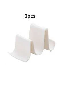 1pc Creative Minimalist Wavy Pot Lid Holder, Plastic Utensil Rack, Countertop Kitchen Storage Rack, Spoon & Chopstick Holder, Kitchen Accessories, Kitchen Utensils, Kitchen Spoon Rest, Kitchen Spoon Rack, Spoon Holder - White - View 14