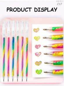 Glitter Gel Pens 1.0mm Tip Colorful Glitter Gel Pens, Fluorescent Markers, Suitable For Drawing, Doodling, Writing On Black Cardstock, Collage And All Craft Projects, Perfect Back To School Stationery School Supplies School Essentials - Sets - View 8