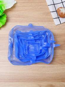 1/6pcs Silicone Stretch Lids, Food Bowl Covers, Reusable Food Saver Lids, Expandable Multi-Function Fruit & Vegetable Fresher Covers, Sealing Lids, Food Storage Containers, Reusable, Kitchen Accessories, Kitchen Storage Essentials, Tableware, Silicone Bowl Covers, Microwave Covers, Sealing Lids, Silicone Sealing Lids, Household Items - Multicolor - View 14