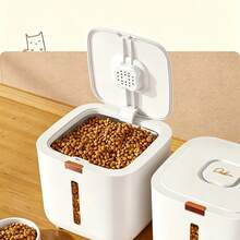 Cat And Dog Food Bucket, Assorted Rice Storage Box, Rice Container, Moisture- And Pest-Resistant, Sealed Container, Press-Button Lid, Thick-Walled. - 10L - View 7