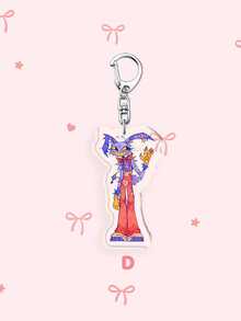 1pc/6pcs Weird Circus Cartoon Character Acrylic Keychain, Cute Ragatha Jax Zooble Character Bag Charm,Perfect Back To School Decor,Fan Gifts,Daily Use - Multicolor - View 5