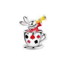 1pc S925 Sterling Silver Fantasy Fairy Tale Pendant Bead, Glow-In-The-Dark Witch House, Purple Magic Hat Broom, Rainbow Roller Skates, Teacup Rabbit Enamel Rhinestone Design, Dreamy Childlike Style, Comes With Gift Box, Suitable For Bracelets And Necklaces, Handmade DIY Jewelry Making, Creative Holiday Gift Accessory For Girls - Multicolor - View 15