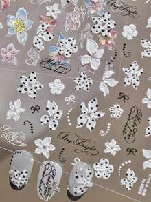 Beautizon Nailartlab 3D 浮雕百合美甲貼紙,果凍般質感花瓣,春夏花卉美甲裝飾 DIY 用品,適合女性 - 彩色 - 查看 3