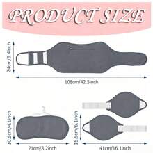 Multi-Part Wrap Fixation Band Set, Adjustable Waist, Abdomen, Hip Wrap Support, Neck And Knee Wrap, Reusable Daily Protective Supplies - Grey 4-piece - View 5