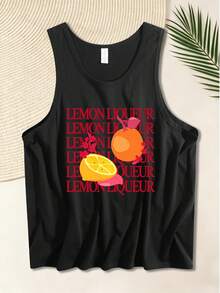 Bestseller Lemon Liqueur Retro Citrus Tank Top, For Cocktail Lover Summer Vacation Gift Bar Outfit Casual Daily Wear - Black - View 2