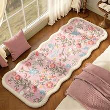 1 pieza Alfombra decorativa con rama y hoja floral rosa, tapete de piso, alfombra, alfombra para sala de estar, alfombra para dormitorio, alfombra universal - Multicolor - Ver 3