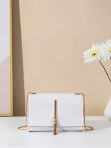 Accesorio de colgante con borla para bolso bandolera - Blanco - Ver 1