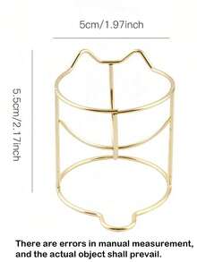1Pc Cat Shaped Metal Mini Display Stand, Golden Iron Desktop Storage Holder, Multipurpose Small Decor Organizer For Vanity Table Decor - Multicolor - View 2