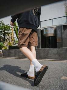 男士软木拖鞋，柔软舒适防滑拖鞋，带足弓支撑，男女通用一体式拖鞋，女士半包式加厚拖鞋 - 黑色 - 查看 3