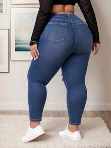 Plus Size Jeans - Blue - View 2