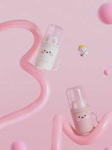 1pc Cute Cartoon Rabbit Double Layer Toothbrush Cup, Japanese Style Cute Plastic Bathroom Mouthwash Cup, Children's Layered Toothpaste Holder - Multicolor - View 11