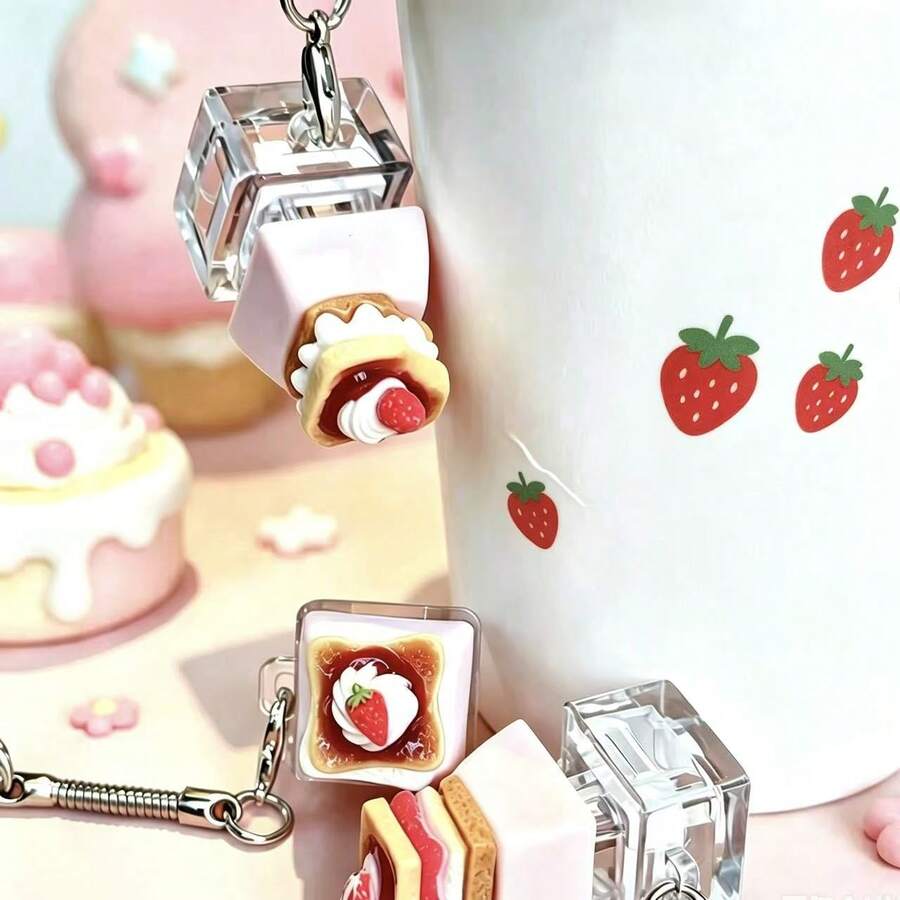 Keyzonic Creative Stress Relief Gadget Strawberry Cake Sticker Multi-Button Keyboard Toy Small Gift