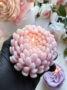 1pc Chrysanthemum & Lotus Silicone Mold Scented Candle Making Mould For DIY Gypsum Soap Epoxy Resin Clay Irregular Desktop Hanging Ornament Silicone Mold Valentine's Day Mother's Day Thanksgiving - A - View 4