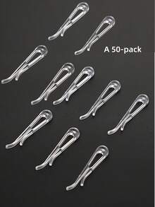 Plastic Transparent Shirt Clips Clothing Collar Packaging Fixing Clips White Shirt Anti-Slip Toothed Large Clips Organizer Clips For Various Clothes Socks Ties Scarves Wardrobe Essential - A - View 11