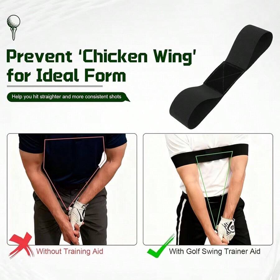 Golf Swing Arm Training Aid, Anti-Slip Golf Swing Connector Strap, Portable Swing Practice Equipment, Suitable For Golf Beginners And Enthusiasts, Dedicated Accessory For Correcting Swing Posture - Multicolor - View 1