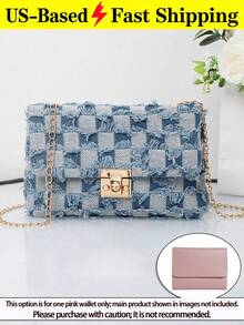 Spring Women's Tie Dye Denim Crossbody Bag -Inspired Quilted Chain Bag Jean Shoulder Bag Unique Tie Dye Small Square Bag Tote Bag Y2K School Style - 彩色 - 查看 10
