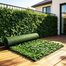 3pcs 100cm X 50cm Artificial Plant Wall Fence, Outdoor Sun Protection Privacy Screen, Garden Balcony Decorative Greenery, Outdoor UV Resistant Anti-Aging - Garden Yard Partition Landscaping Tool - Green - View 7