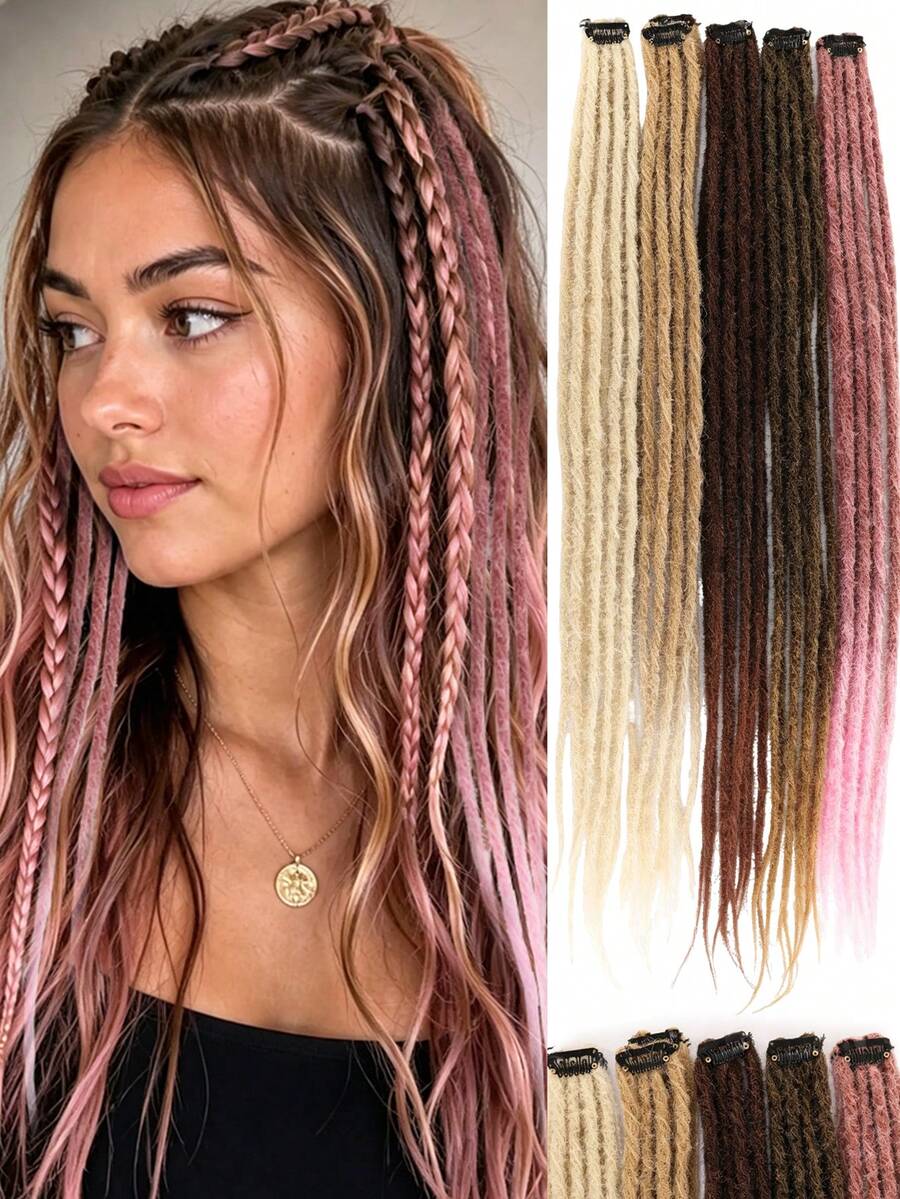 Synthetic BB Clip Dreadlock Hair Extensions Dreadlock Extensions Hip-Hop Ombre Hair Extensions, African Tribe Style