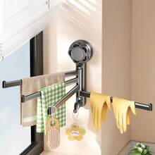Suction Cup No-Drill Kitchen Towel Rack, Rotatable Multi-Function Dishcloth Storage Rack, Suitable For Kitchen And Balcony - Multicolor - View 3