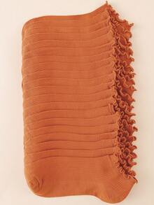 1/5/10 Pairs Of Women's Sweet Orange Pleated Socks, Soft, Comfortable And Breathable, With Pleated Design, Suitable For Daily Wear - Orange - View 4
