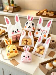 50pcs Duck Candy Bags - Duck Party Favor Bags, Birthday, Wedding Candy, Gift Bags, Candy Decoration, Small Holiday Party Favors, Cute Character Design Charming Rabbit Ear Gift Bags, Suitable For Weddings, Holidays, Party Favor Bags - Cute Packaging Bag - View 5