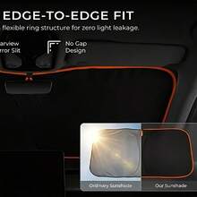 1pc Car Windshield Sun Shade, High-Density Light-Blocking Fabric Effectively Reduces Temperature, Rotatable And Foldable Compact Storage, Universal Fit For Most Car Models, Summer Essential - Random - View 5