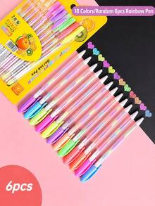 Glitter Gel Pens 1.0mm Tip Colorful Glitter Gel Pens, Fluorescent Markers, Suitable For Drawing, Doodling, Writing On Black Cardstock, Collage And All Craft Projects, Perfect Back To School Stationery School Supplies School Essentials - Sets - View 4