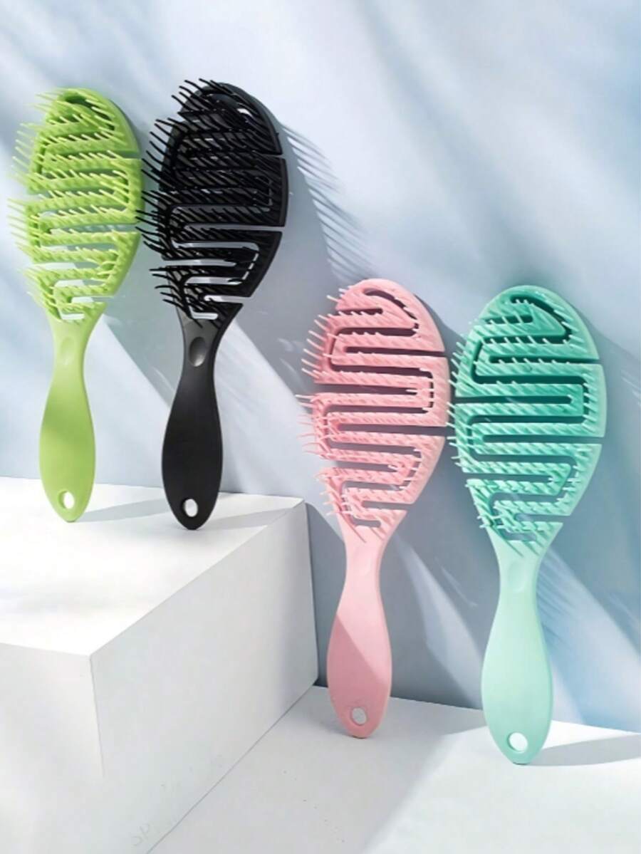 1pc Women's Dual-Use Wet & Dry Hair Brush, Air Cushion Design, Suitable For Scalp And Hair Texture, Dual-Effect For Wet & Dry Hair, Smooth Long Hair, Beauty Comb - Multicolor - View 1