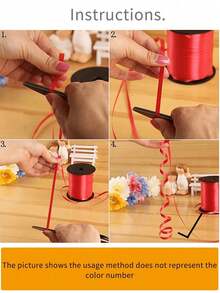 1pc Plain Balloon Ribbon, White Plastic Balloon Tie Strip, For Party Decor,Christmas - Multicolor - View 3