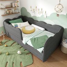 Daybed 90x190cm, Sleeper Sofa, Grey Linen Without Mattress - Grey - View 5
