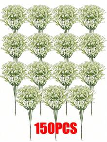 White Artificial Baby's Breath Flowers, Realistic Touch, Suitable For Wedding, Party, Home Garden Decoration, Handmade Texture Artificial Flower Bouquet, Suitable For Home Outdoor Yard Garden Decoration, White Artificial Baby's Breath, White Baby's Breath - 29cm - Artificial Plastic Material, White Artificial Flower - White - View 11