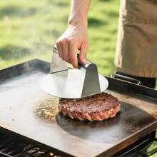 Set Alat Pencetak Patty Hamburger – Pembuat Patty Burger Stainless Steel Tugas Berat, Pemanggang Iga dan Tutup. Cocok untuk Produk Daging, Sandwich, dan Semua Jenis Daging. Mudah Digunakan dan Praktis | Peralatan Dapur - Set spatula 3 buah - View 6
