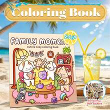 Comforting Girls Healing Coloring Book: Cute Cartoon Self-Care Essentials Illustrations, Including Cats, Citrus Fruits, Candles, Newspapers And Vintage Music Players - ZF-081 (Girl's Healing Style) - View 10