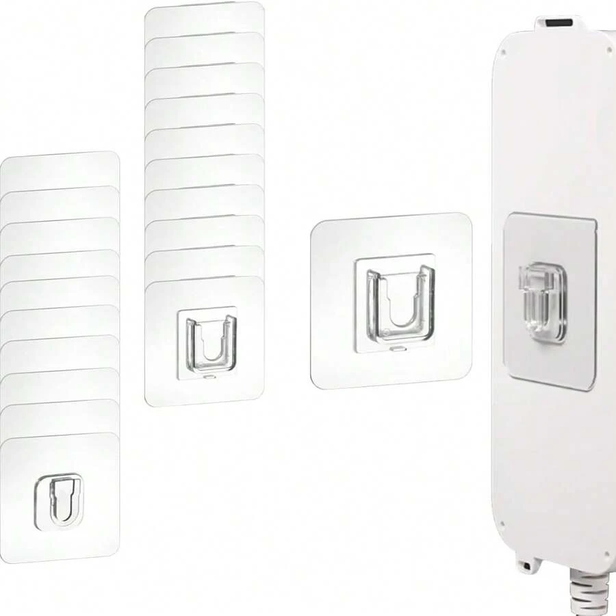 Removable Wall-Mounted Fasteners, No-Drill Transparent Adhesive Hooks, Suitable For Kitchen, Bathroom, Office Organization - A - View 1