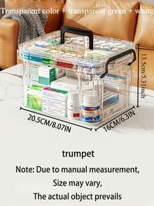 2/1pc Large Capacity Double Layer Pill Box, Transparent PVC Material, Waterproof Multi-Layer, Easy To Access And Clearly Visible, Suitable For Home, Outdoor Activities And Back To School Needs - Multicolor - View 7