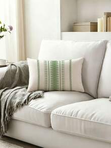 2 piezas, Fundas de cojín decorativo con diseño de línea minimalista bohemio, cierre con cremallera, lavables a máquina, fundas de cojín decorativas para todas las estaciones, decoración del hogar, fundas de cojín para sofá, adecuadas para dormitorio, sala de estar, sofá, coche, cojines de silla (sin relleno de cojín) - Verde claro - Ver 3