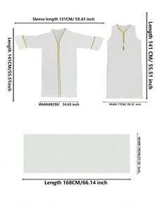 Fashionable Versatile Solid Color 3-Piece Set Women's Minimalist Sleeveless Long Robe + Abaya Cardigan Long Robe + Scarf Set, Soft Skin-Friendly Sun Protection Muslim Clothing Shawl - White - View 5