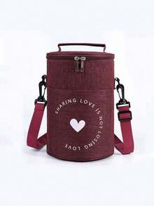 1pc Insulated Lunch Bag, Thickened Aluminum Foil Lunch Box Tote Bag, Round Fabric Lunch Bag For Office Workers - Multicolor - View 18