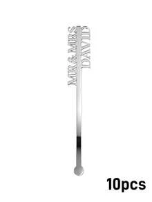 1/10/20pcs Personalized Wedding Drink Stirrers, Customized Name Stir Sticks, Customized Name Cocktail Sticks, Suitable For Weddings, Bachelor Parties, Any Celebration, Glass Decor And Cocktail Bar Accessories, Engagement Party Stir Sticks, Valentine's Day Gift, Gift For Him/Her - Multicolor - View 15