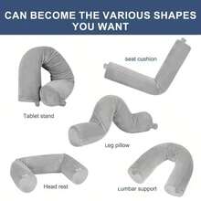 1 buah Bantal Leher yang Dapat Diatur dan Ditekuk, Aksesori Perjalanan Multifungsi, Cocok untuk Menopang Leher, Dagu, dan Pinggang, Ideal untuk Tidur, Perjalanan, Pesawat, dan Sandaran Kepala - A - View 6