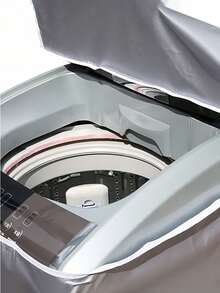 Open-Top Washing Machine Dust Cover, Oxford Cloth Waterproof Sun-Proof Dust-Proof Thickened Protective Cover, Appliance Protection Cover Suitable For Top-Loading Washing Machines, Thickened Oxford Cloth Fabric Effectively Waterproof Dust-Proof UV-Resistant, Protects Washing Machine From Sun And Rain To Extend Service Life, Open-Top Design Convenient For Easy Access To Clothes, Multiple Sizes Available To Fit Different Washing Machine Specifications, Suitable For Home, School Dorm, Office And Travel Storage Organization Scenarios, Essential Appliance Protection Item For Seasonal Storage, Keeps Washing Machine Always Clean And Like New. - Silver - View 11