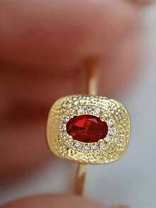 1 pieza Anillo vintage de circonita cúbica para mujeres, joyería para boda, compromiso y fiesta, regalo del Día de San Valentín - 1# - Ver 3