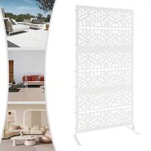 Garden Courtyard Decorative Panels, Privacy Screen Fence Panels, Screens, Private Space Style Tools, Hollowed Out Vertically Placed Privacy Screens - White - View 4