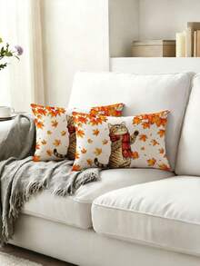 2 buah Sarung Bantal Kucing Lucu untuk Dekorasi Rumah, Berbagai Ukuran, Cocok untuk Dekorasi Rumah Gaya Pedesaan, Sarung Bantal Kamar Tidur, Sarung Bantal Sofa Ruang Tamu (Isi Bantal Tidak Termasuk) - MultiWarna - View 6