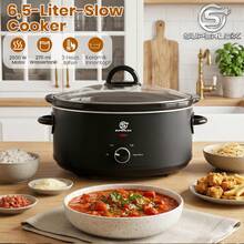SUPERLEX 180W Electric Frying Pan, Multi-Function Cooking Pot, Electric Hot Pot And Rice Cooker With Non-Stick Coating For Easier Cleaning; Multi-Function Slow Cooker With Four Speed Settings, Pizza Cooker And Adjustable Temperature; Suitable For Home Kitchen; Casseroles And Slow Cookers Can Easily Prepare Corn Soup, Mixed Stews, Beef Broth And Pork Rib Soup, Healthy Porridge And Dessert Soup - EU F Type Plug(220-240V) - View 2